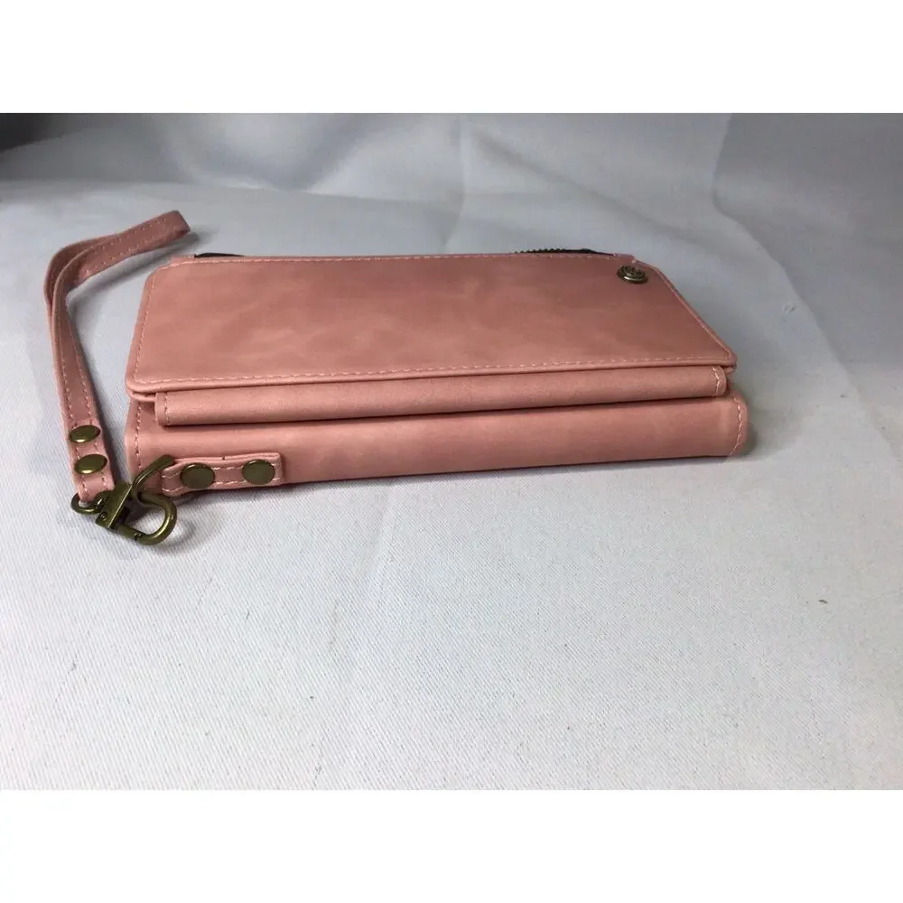 Defencase for iPhone 15 Pro Max Case Wallet with RFID Blocking Card Rose Pink